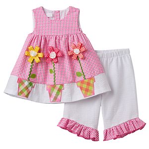 Baby Girl Bonnie Jean Seersucker Tunic & Ruffled Capris Set