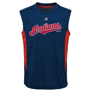 Boys 8-20 Majestic Cleveland Indians Foul Line Muscle Tee