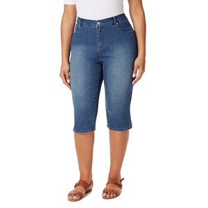 Plus Size Gloria Vanderbilt Amanda Embellished Skimmer Capris
