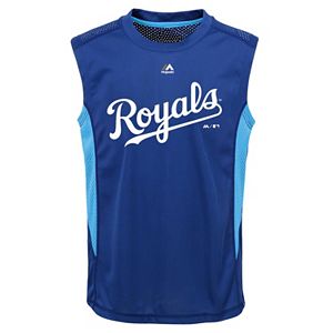 Boys 8-20 Majestic Kansas City Royals Foul Line Muscle Tee