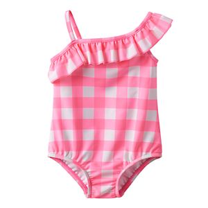 Baby Girl Carter's Gingham Asymmetrical-Neck Swimsuit