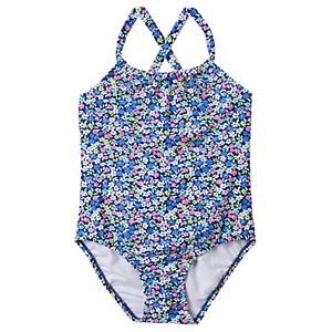 Baby Girl Carter's Floral Ruffled-Back One-Piece Swimsuit