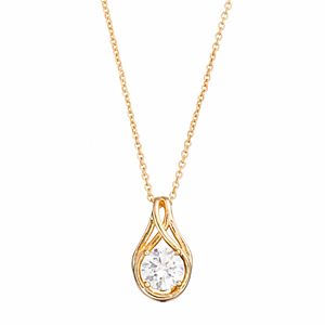 Brilliance 14k Gold Plated Teardrop Pendant with SWAROVSKI ZIRCONIA