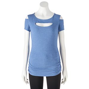 Juniors' Candie's® Ribbed Cutout Tee