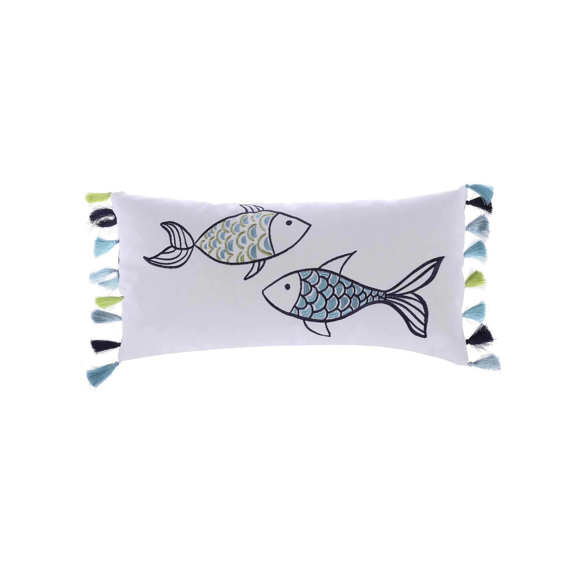 Levtex Home Fish Oblong Throw Pillow, White