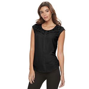 Juniors' Candie's® Lace Cap Sleeve Top