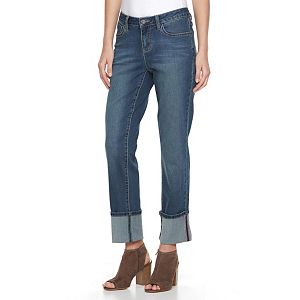 Women's Earl Jean Cuffed Straight-Leg Jeans