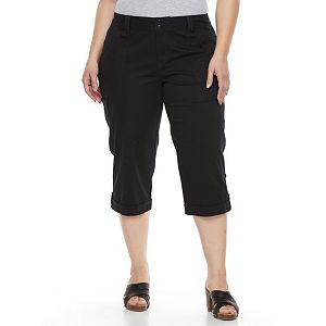 Plus Size Gloria Vanderbilt Mae Twill Cargo Capris
