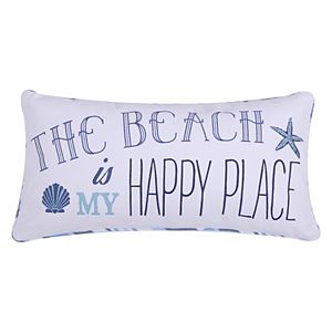 Levtex ''The Beach Is My Happy Place'' Oblong Throw Pillow