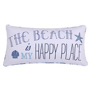 Levtex ''The Beach Is My Happy Place'' Oblong Throw Pillow