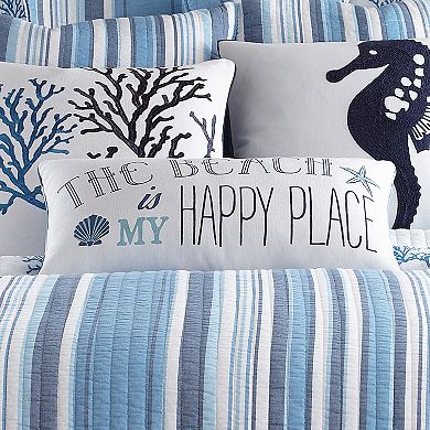 Levtex ''The Beach Is My Happy Place'' Oblong Throw Pillow