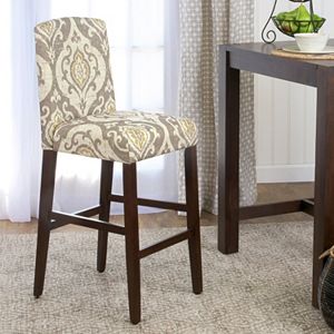 HomePop Suri Curved Back Ikat Medallion Bar Stool