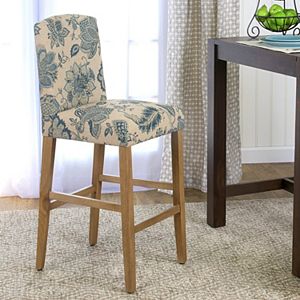 HomePop Lexie Curved Back Floral Bar Stool