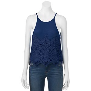 Juniors' About A Girl Crochet Halter Top