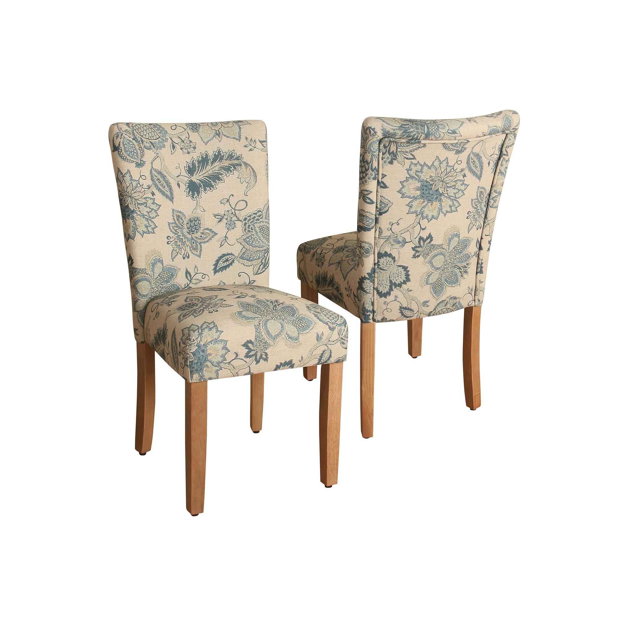 HomePop Lexie Floral Dining Chair 2-piece Set, Blue