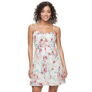 Juniors' Speechless Floral Bubble Hem Skater Dress