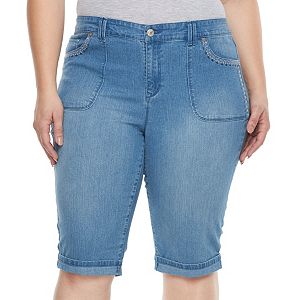 Plus Size Gloria Vanderbilt Jordyn Embroidered Skimmer Jean Capris