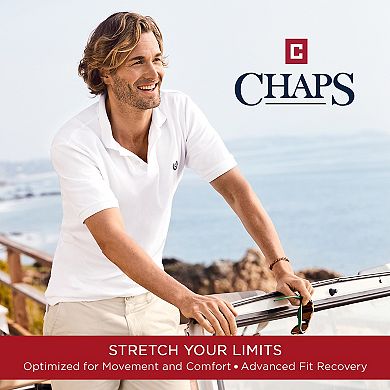 Men's Chaps Stretch Solid Pique Polo