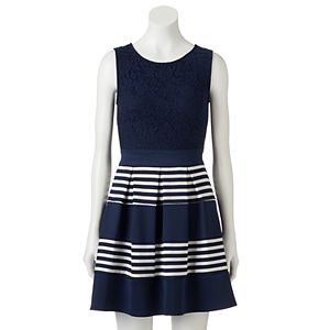 Juniors' Speechless Striped Skater Dress