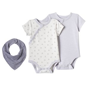 Baby Jumping Beans® Print & Graphic Kimono Bodysuits & Bib Set