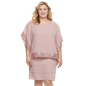 Women's Le Bos Embellished Capelet Tiered Dress