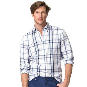 Men's Chaps Plaid Twill Button-Down Shirt