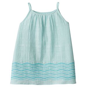 Girls 4-12 SONOMA Goods for Life™ Embroidered Border Textured Woven Tank Top