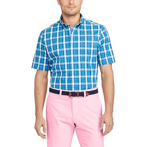 Men's Chaps Classic-Fit Plaid Stretch Poplin Button-Down Shirt