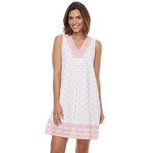 Women's Croft & Barrow® Pajamas: Good Morning Border Print Sleep Shirt