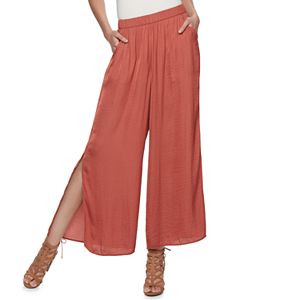 Women's Jennifer Lopez Vented Wide-Leg Soft Pants