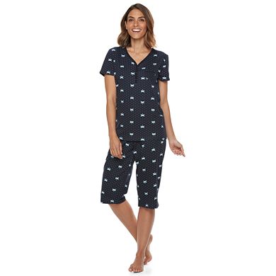 Women's Croft & Barrow® Pajamas: Skimmer Capris & Sleep henley Sleep Tee PJ Set