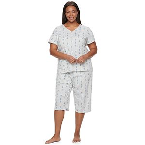 Plus Size Croft & Barrow® Pajamas: Skimmer Capris & Henley Tee PJ Set