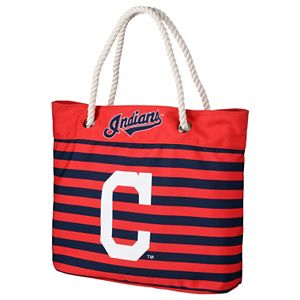 Forever Collectibles Cleveland Indians Striped Tote Bag
