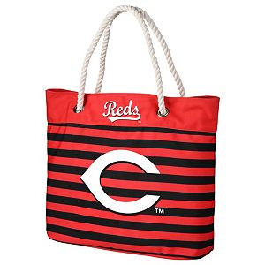 Forever Collectibles Cincinnati Reds Striped Tote Bag