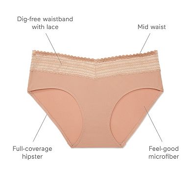Warners No Pinching, No Problems® Dig-Free Comfort Waist with Lace Microfiber Hipster 5609J