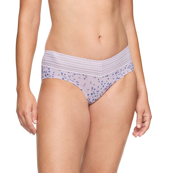 Warners No Pinching, No Problems® Dig-Free Comfort Waist with Lace Microfiber Hipster 5609J - Orchid Hush Floral (MEDIUM)