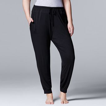 Plus Size Simply Vera Vera Wang Basic Luxury Banded Bottom Pajama Pants