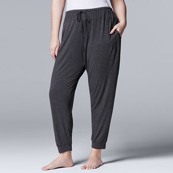 Plus Size Simply Vera Vera Wang Basic Luxury Banded Bottom Pajama Pants