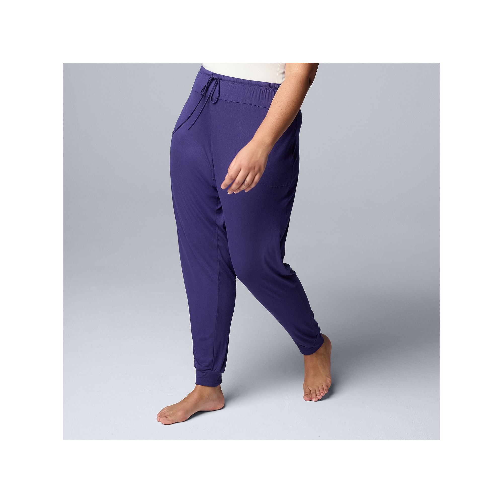 Plus Size Simply Vera Vera Wang Basic Luxury Banded Bottom Pajama Pants, Wo