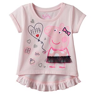 Toddler Girl Peppa Pig Ruffle High-Low Tee