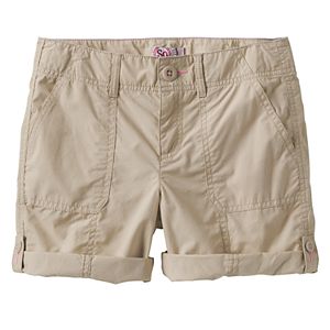 Girls 7-16 & Plus Size SO® Roll-Tab Neon Solid Utility Bermuda Shorts