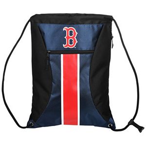 Forever Collectibles Boston Red Sox Striped Zipper Drawstring Backpack