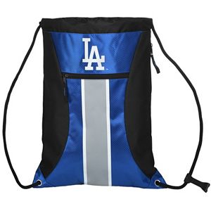 Forever Collectibles Los Angeles Dodgers Striped Zipper Drawstring Backpack
