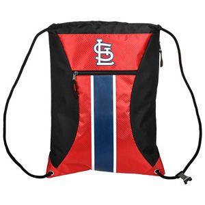 Forever Collectibles St. Louis Cardinals Striped Zipper Drawstring Backpack