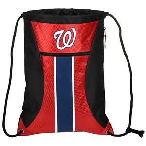 Forever Collectibles Washington Nationals Striped Zipper Drawstring Backpack