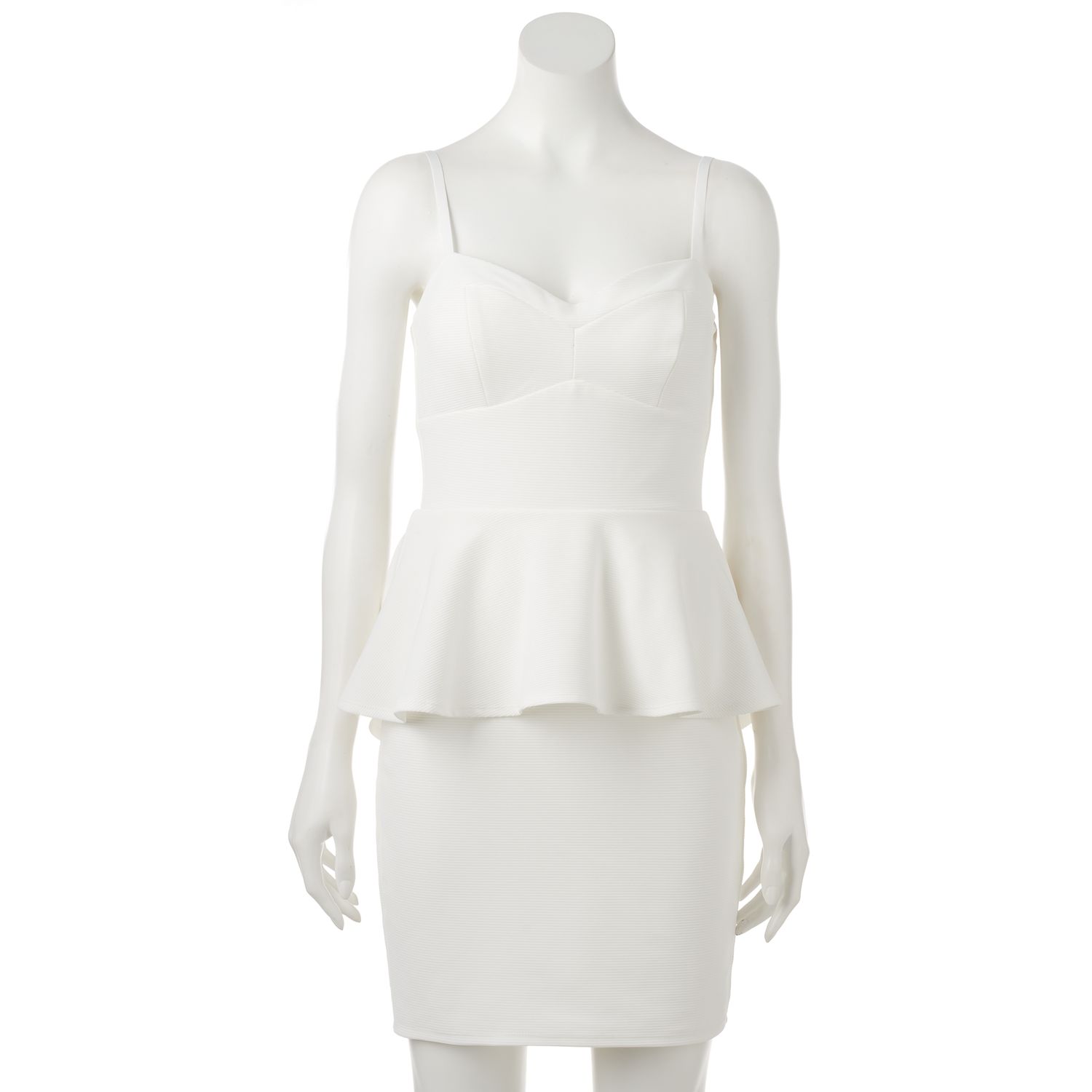 white peplum bodycon dress