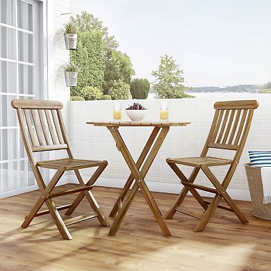 Linon Catalan Patio Bistro Table & Chairs 3-piece Set 