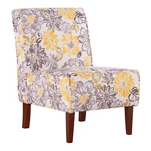 Linon Lily Floral Armless Accent Chair