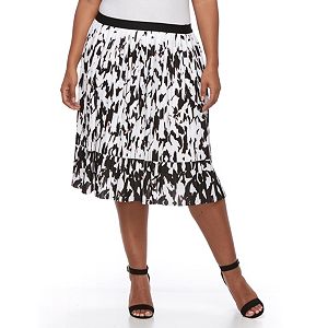Plus Size Apt. 9® Splatter Accordion-Pleat Skirt