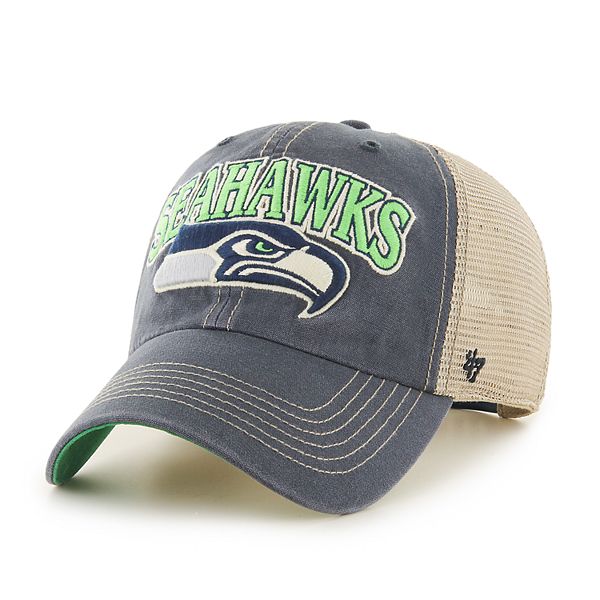 Seattle Seahawks Mens Cream/Royal F4843113 '47 Sidestep Clean Up Adjustable  Hat